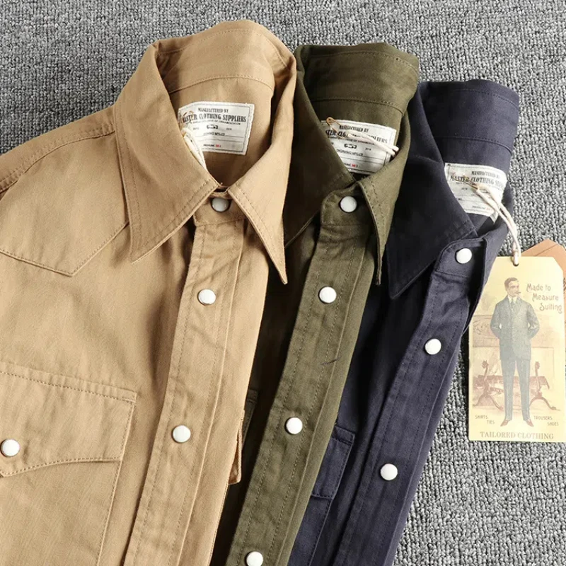 Винтажная хлопковая мужская рубашка