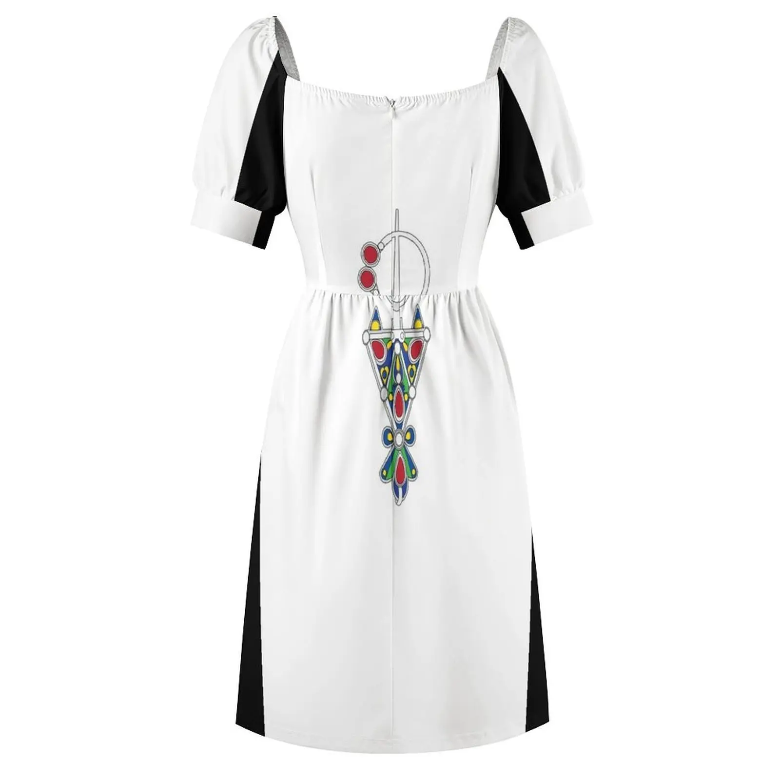 Amazigh Berber Kabyle Symbole Платье с короткими рукавами женские вечерние платья Вечерние