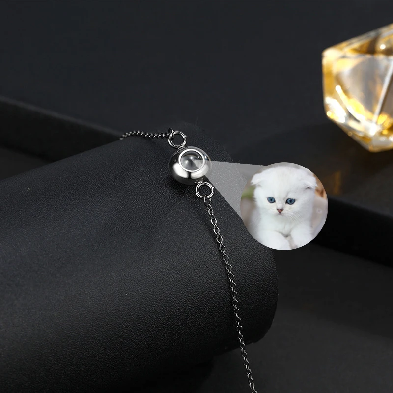 Stainless Steel Link Chain Projection Bracelet Custom Color Photo Women Day Wear Jewelry Nice Birthday Gifts