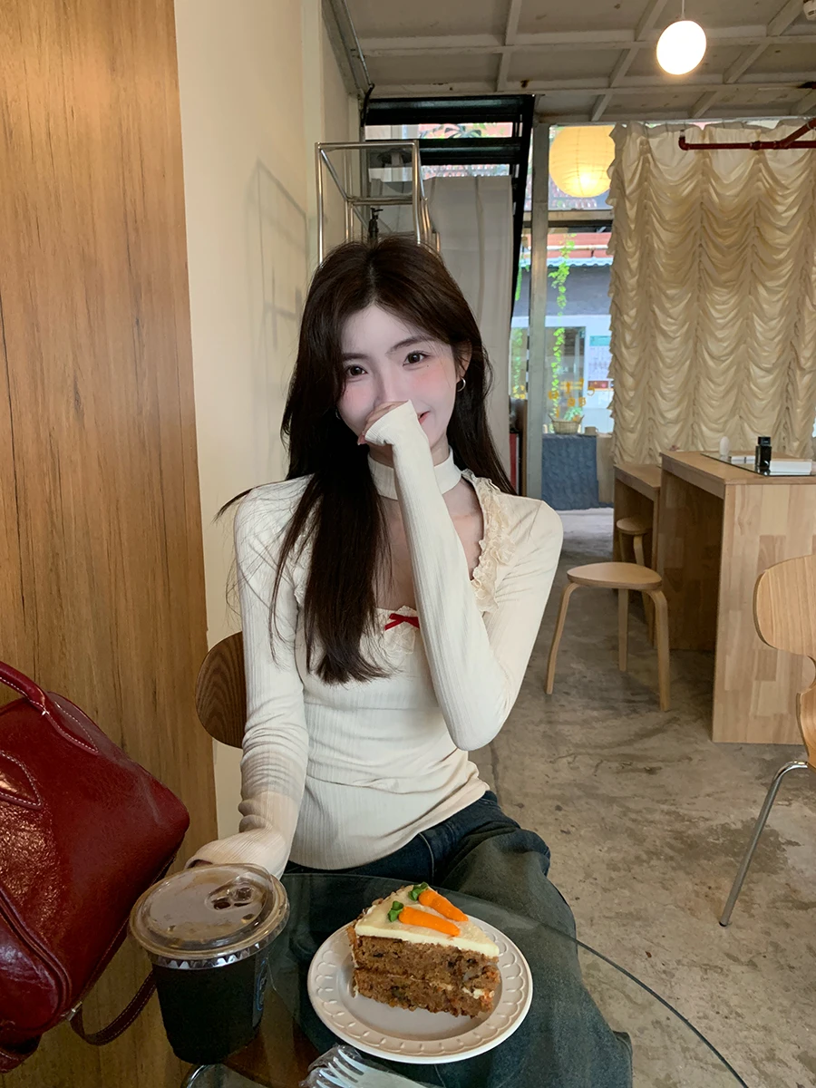 RED People's Hall Внутренняя одежда Нижняя рубашка Женская 2024 Новая осенне-зимняя High