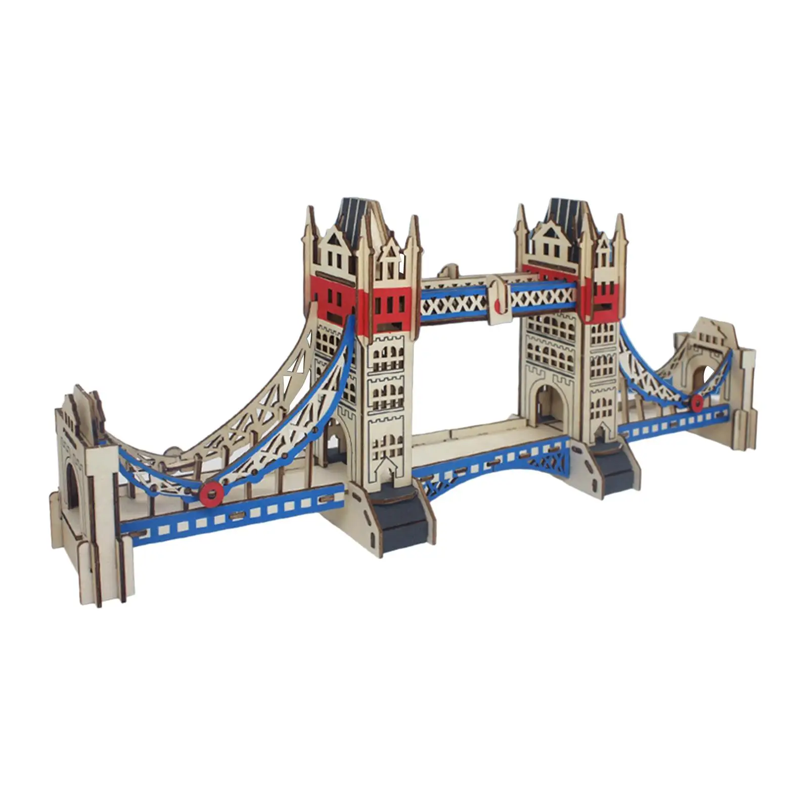 

3D Wooden Puzzle Building Kit Ornaments Famous Sites Modelling Kit Tower Bridge 3D Puzzles for Adults for Desktop Family Home