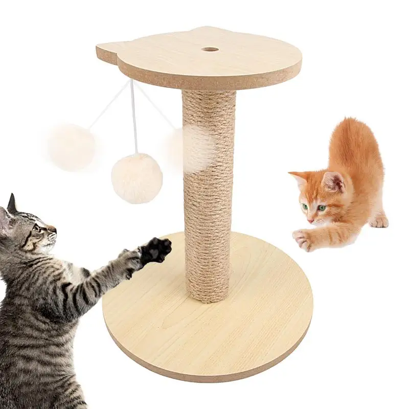 

Multi Level Cat Tower Cat Tree Tower With Fluffy Ball Cat Claw Scratcher Cat Scratch Toy Post Natural Sisal Rope Sisal Posts