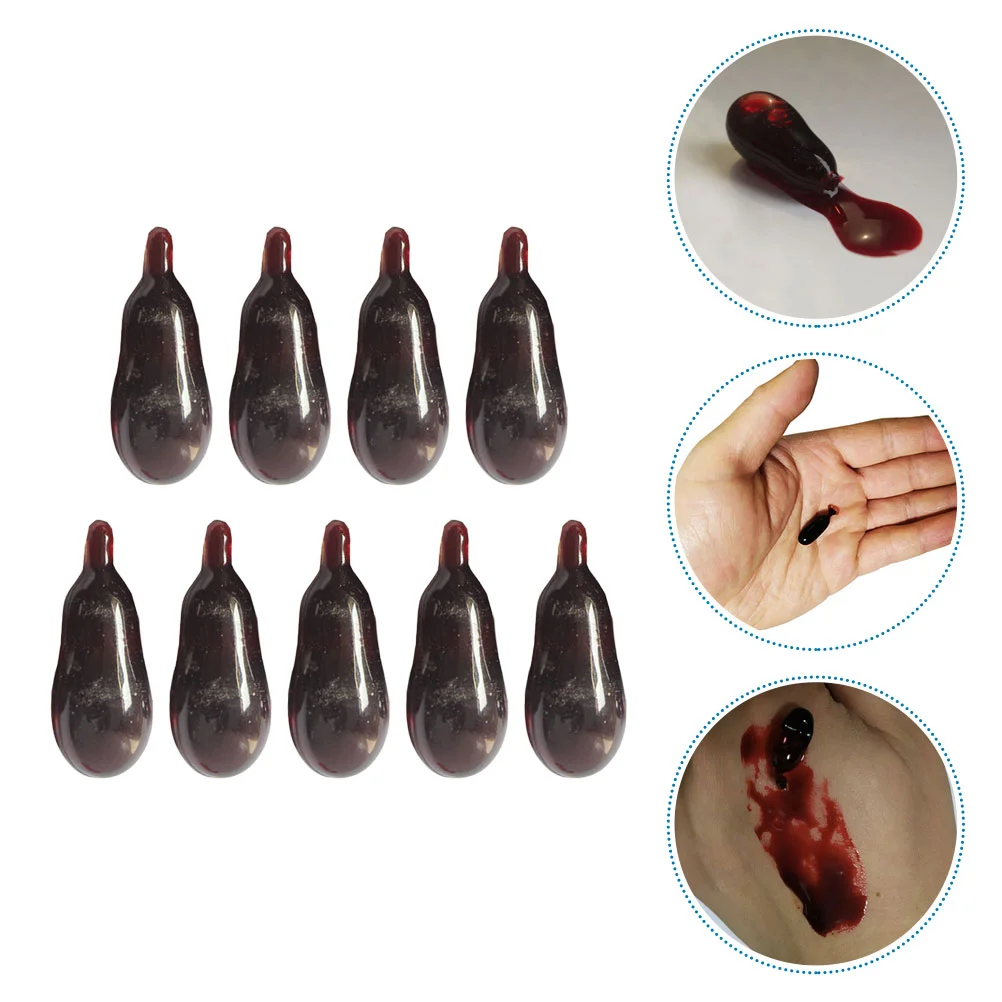 

9pcs Fake Blood Capsule Pills Zombie Horror Emulation Blood Capsules