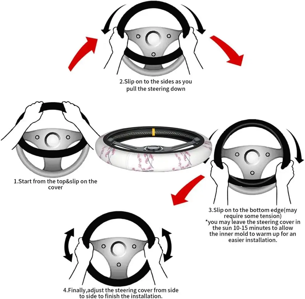 Розовые чехлы на руль автомобиля с цветком вишни красивые Токио цветы розовый
