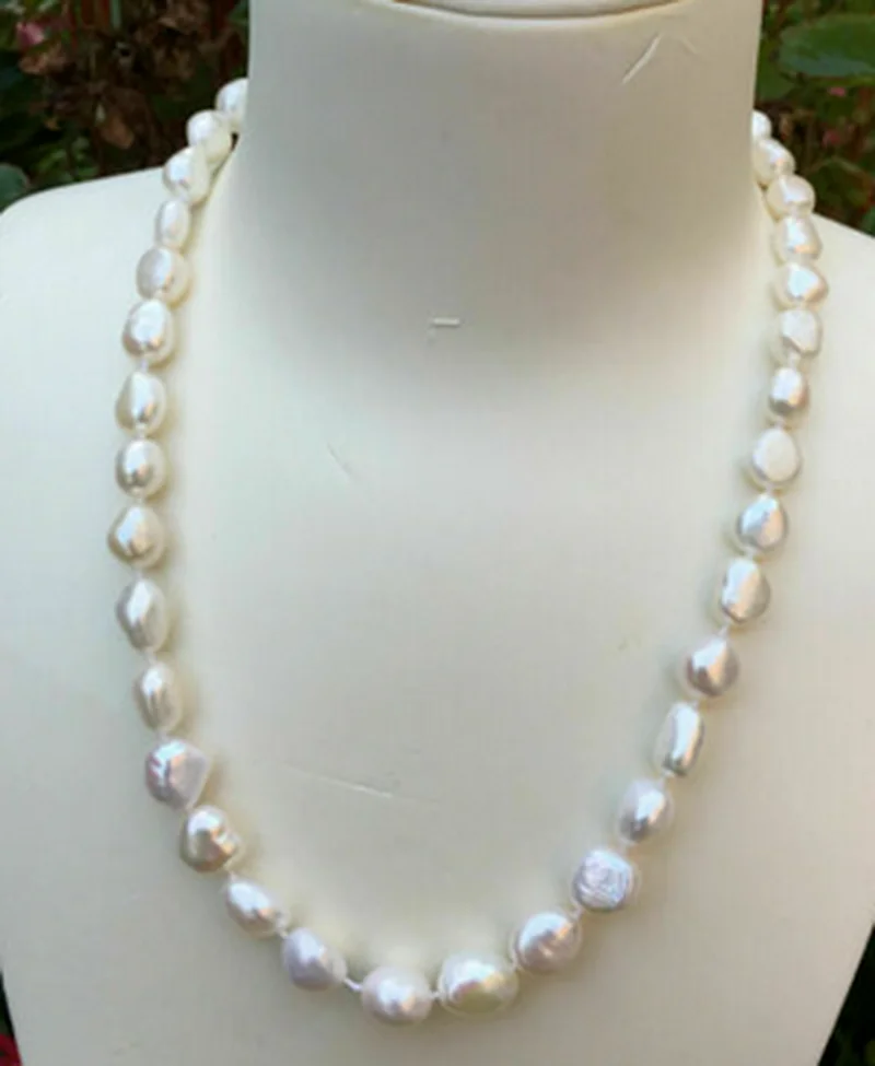 Красивое белое ожерелье из натурального пресноводного жемчуга барокко 8-9 мм 18-25”