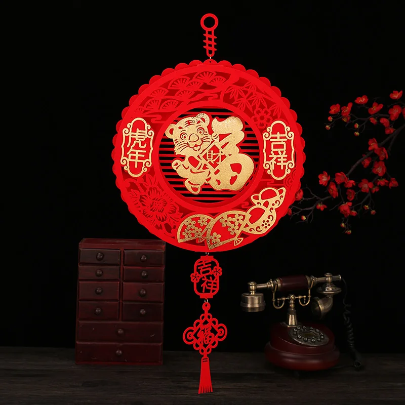 

Chinese New Year Decorations 2022 Tiger Hanging Decoration Red Hanging Ornament Tassel Pendant Spring Festival Party Home Decor