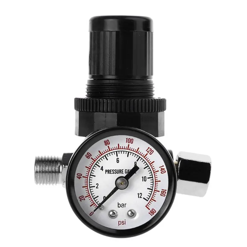 

Air Flow Control Adjusting Air Pressure Gauge Regulator Reducer 12 Bar 180 PSI Manometer Pressure for VALVE Ga