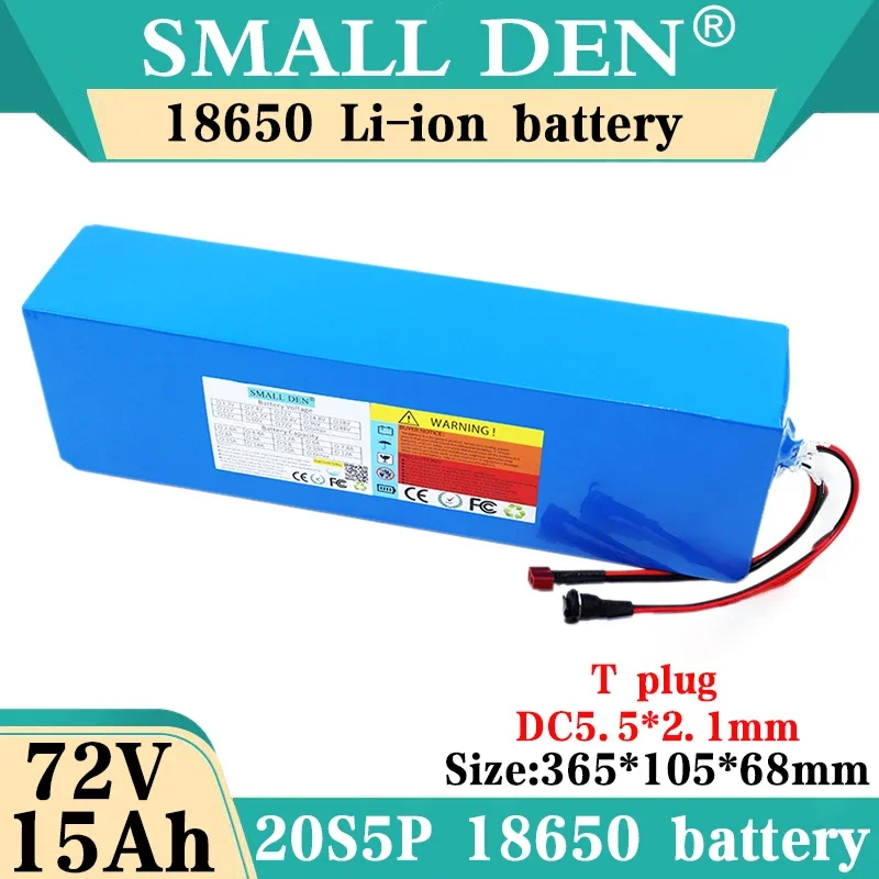 Новый литиевый аккумулятор 72 В 15 Ач 18650 20S5P со встроенным двигателем 30 А BMS 0-2000 Вт