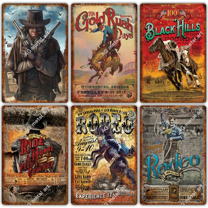 

Новый ковбойский винтажный Железный фон с рисунком в западном стиле для рисования на стене железная декоративная подвесная картина плакаты без рамки