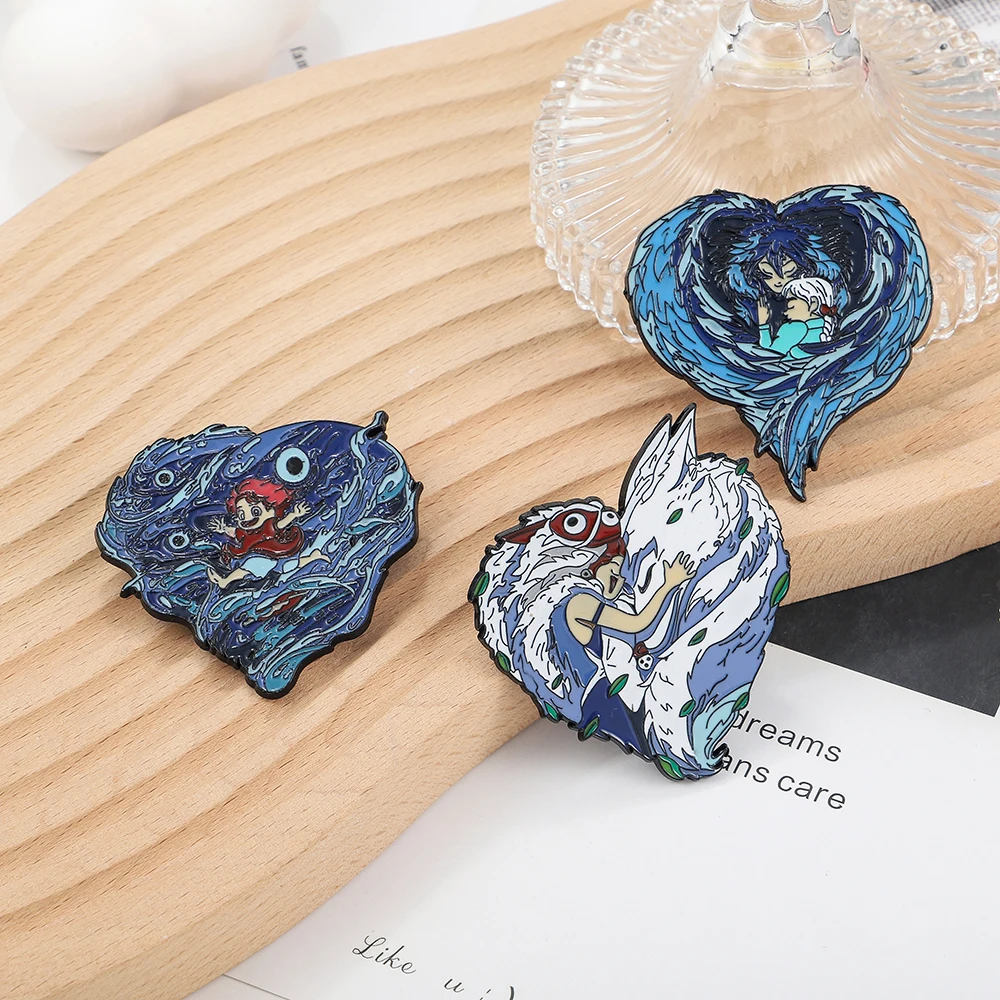 Металлическая брошь в стиле аниме для студии японский мультяшный металлический