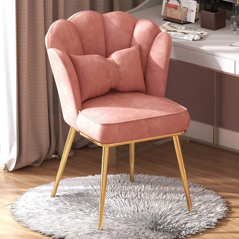 

Seat Cushion Luxury Dining Chairs Modern Comfortable Mobile Design Pink Chair Throne Makeup Silla Comedor Dressing Table Chair