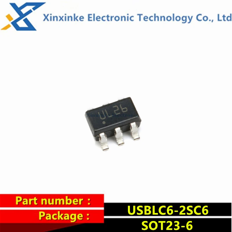 

50PCS USBLC6-2SC6 UL26 USBLC62SC6 SOT23-6 ESD Electrostatic Protection Chip