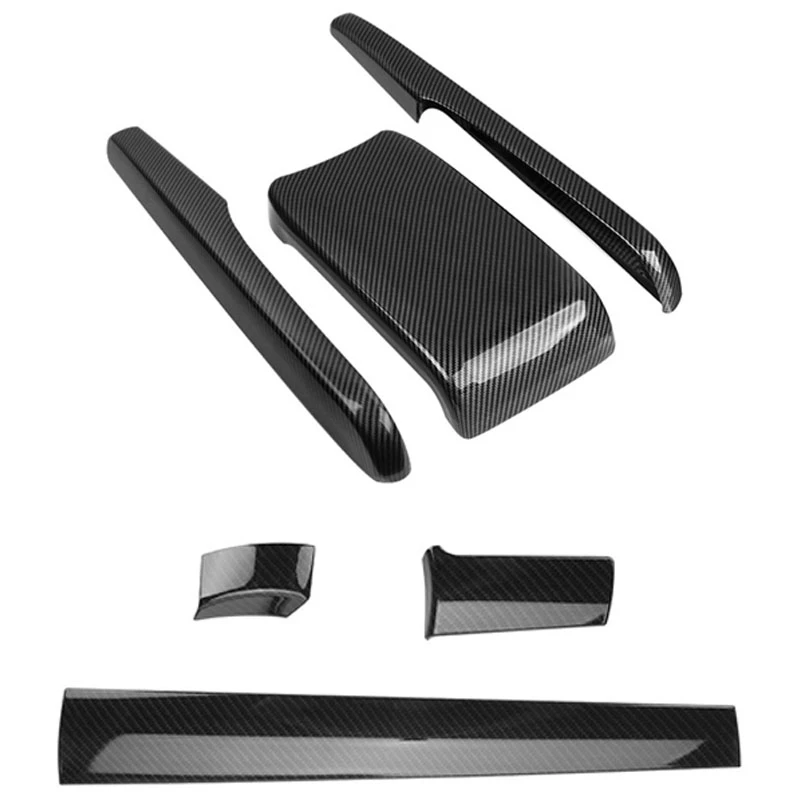 

3Pcs For Honda Civic 2016-2017 Carbon Fiber Pattern Front Center Control Dashboard Stripe Cover & 1Set Armrest Box Cover