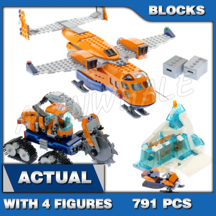 

791 шт. городской Арктический грузовой самолет, ледяная Гора, резак, автомобиль Tiger 10996, строительные блоки, игрушка, совместимая с моделью