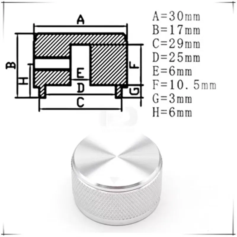 

Ручка потенциометра черная из алюминия 30*17 мм