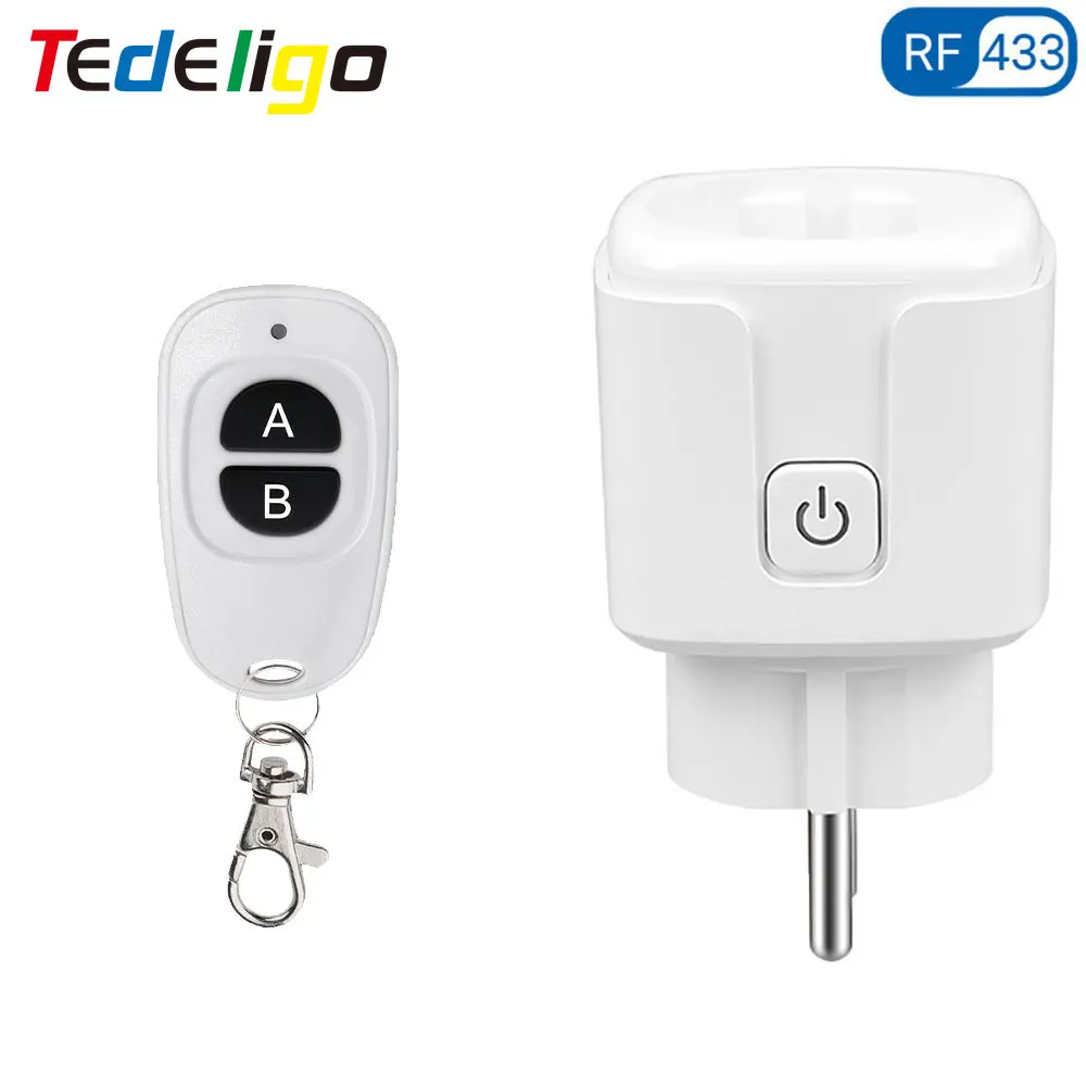 

RF 220V 16A Electrical Socket 433MHz Wireless Remote Control Plug 3000W EU FR Standard,for Home LED/Light/Fan/Lamp ON OFF