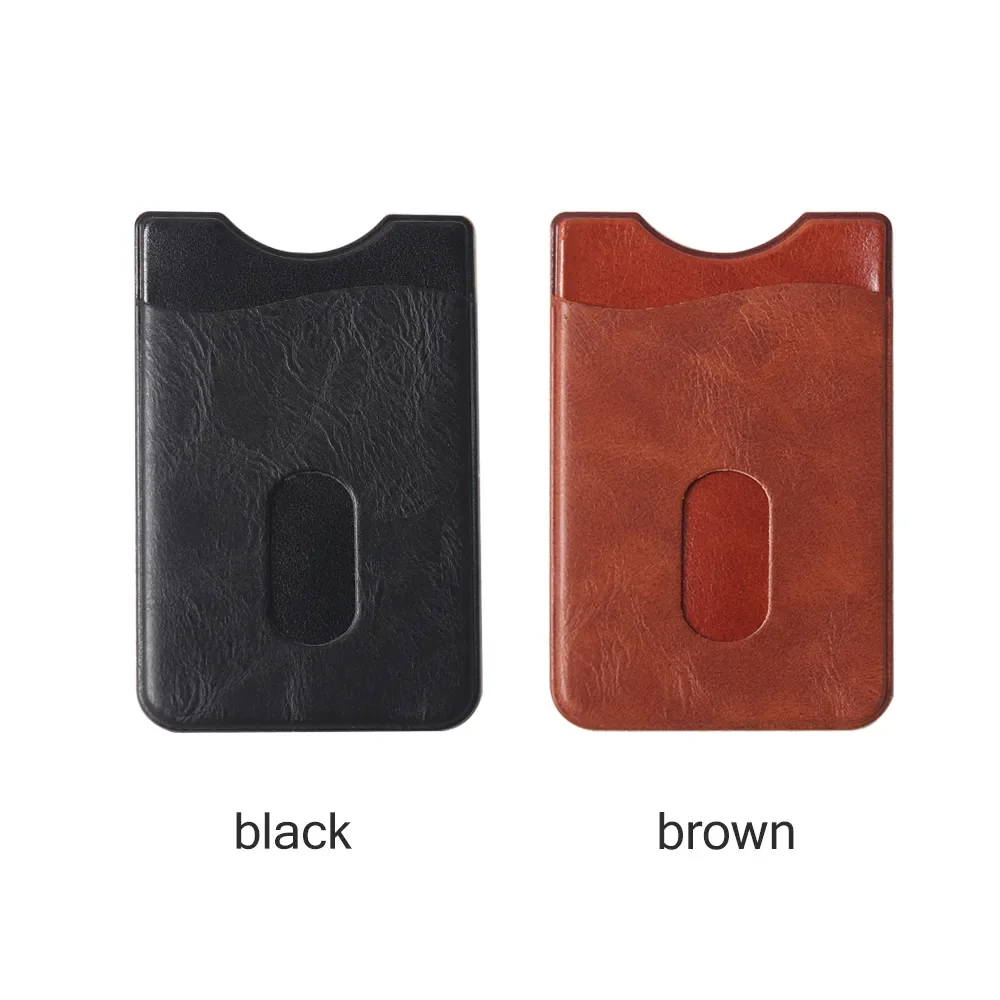 Credit ID Card Mobile Phone Back Pocket Adhesive Sticker Cellphone Pocket Leather Card Holder Wallet Case Stickers Bag Pouch