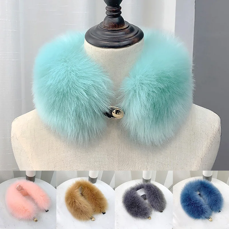 

Hot Sale Women Multicolor Faux Fur Collar Hat Strip Imitation Winter Fashion Warm Fox Fur Plush Hat Strip DIY Clothing Decor