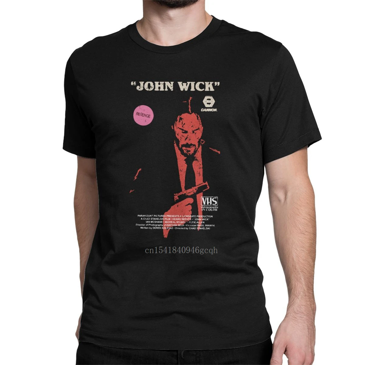

Men John Wick VHS T Shirts Actor Movies Revenge Cotton Clothes Novelty Short Sleeve Round Collar Tee Shirt New Arrival T-Shirts