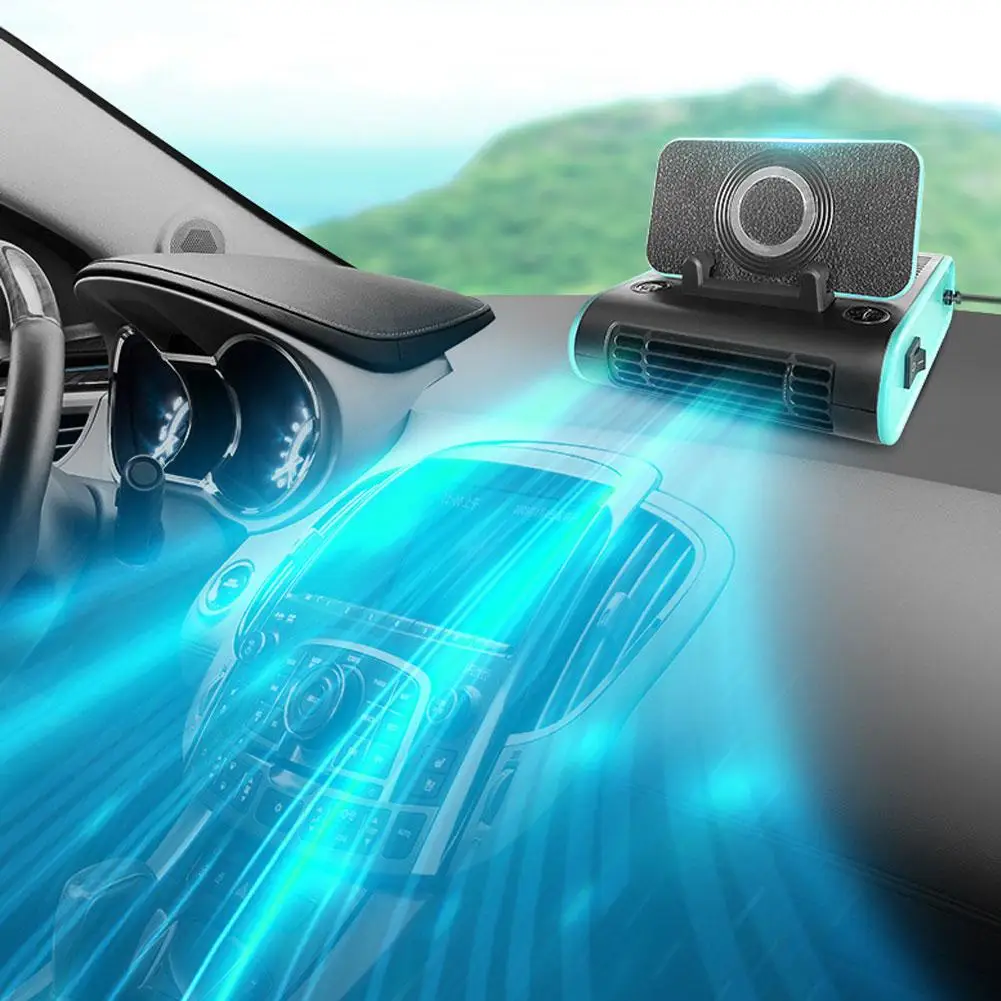 

4-in-1 Car Fan Center Console Multi-functional Cooling Fans Wireless Charging Mobile Phone Holder Interior Accessories