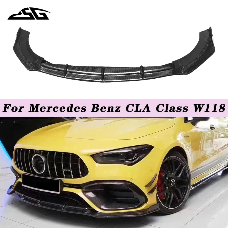 Автомобильный передний сплиттер для губ Mercedes Benz CLA Class W118 CLA45 CLA45S бампер из