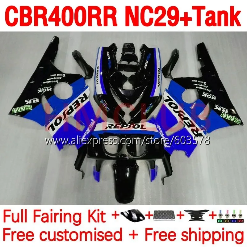 

+Tank CBR400RR For HONDA NC29 CBR400 400 RR 400RR 94 95 96 97 98 99 1994 1995 1996 1997 1998 1999 Fairing 198No.95 respol blue