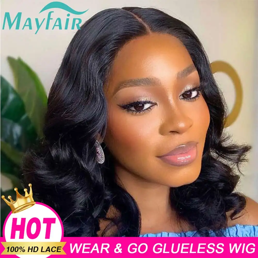 Mayfair Wear And Go безклеевые волосы волнистые Боб парики для женщин невидимые 4x4