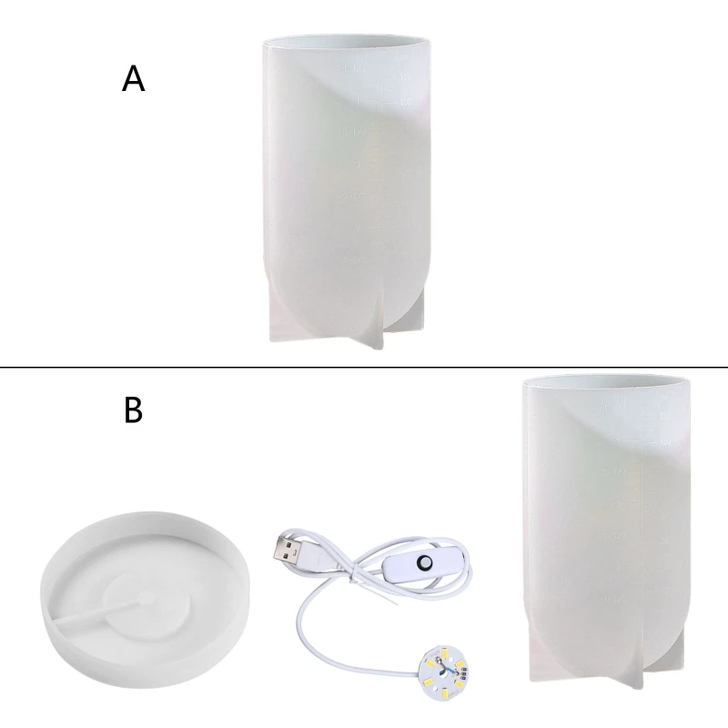 

Night Light Mold for Epoxy Resin,Cylinder Resin Mold Silicone,Night Light Mold Round Silicone Mold Home Party Decoration