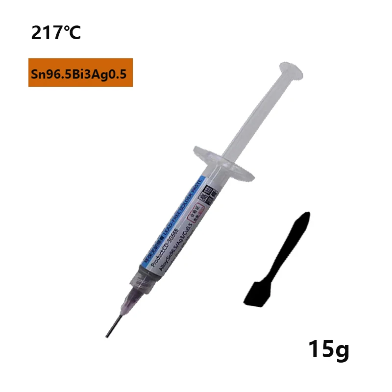 

Оловянная паяльная паста BGA, высокотемпературная Бессвинцовая сварочная флюс для ремонта печатных плат, чип для пайки в шприце, 217 ℃