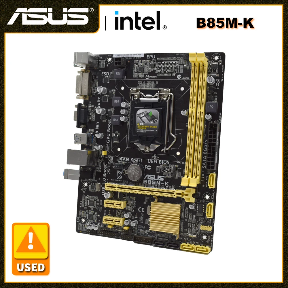 Материнская плата LGA 1150 ASUS B85M-K DDR3 16 ГБ intel B85 PCI-E 3 0 VGA USB3.0 SATA III ATX для Core i7 i5 i3 |