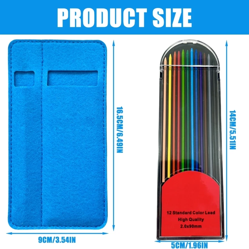 Механический карандаш и набор цветных стержней толщиной 2 0 мм с сумкой для ручек