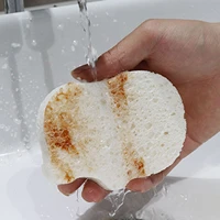 creative kitchen cleaning brush bowl wooden paddle sponge scrub bowl block water absorption printing compressed wood pulp sponge