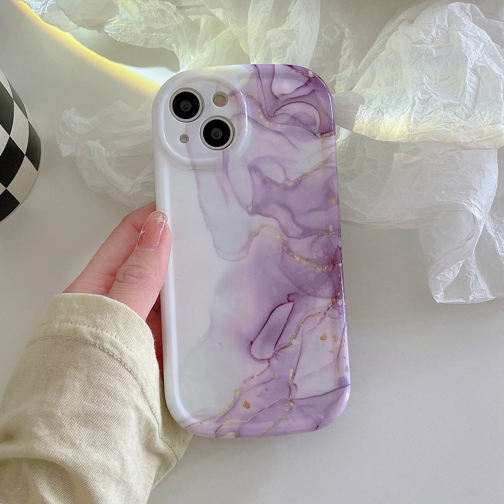 

Luxury Purple Marble Glitter Phone Back Cover for iPhone 13 11 12 iPhone11 iPhone13 iPhone12 Pro Xr X Xs Max Soft Silicone Case