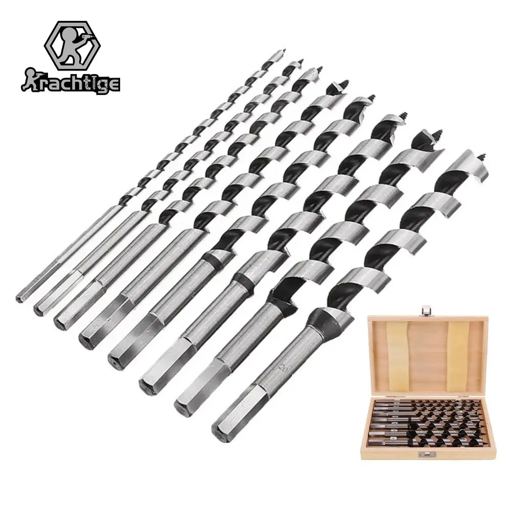 230mm Auger Drill Bit Set 6Pcs/8Pcs for Wood Hex Shank Length Deep Woodworking Drill Bit 6/8/10/12/14/16/18/20mm