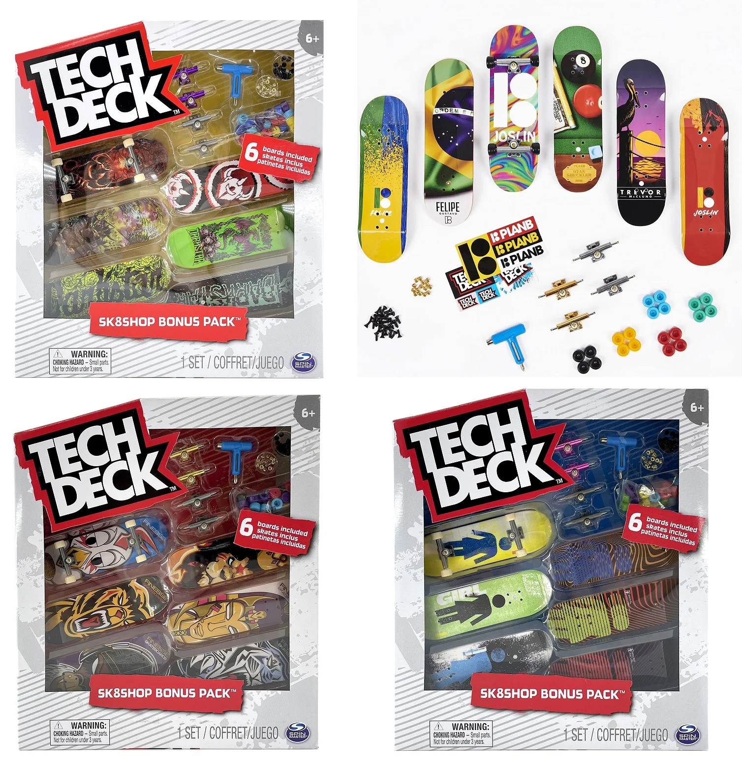 Original Tech Deck Fingerboard Toys for Boys Sk8 Shop Bonus Pack Professional Mini Finger Skateboard Sets Scooter for Kids Toys