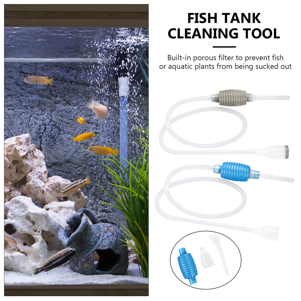 

1.5m Fish Tank Water Changer Air Pump Cleaning Accessorie Handheld Aquarium Gravel Cleaner Vacuum Siphon Pump With Filter Nozzle