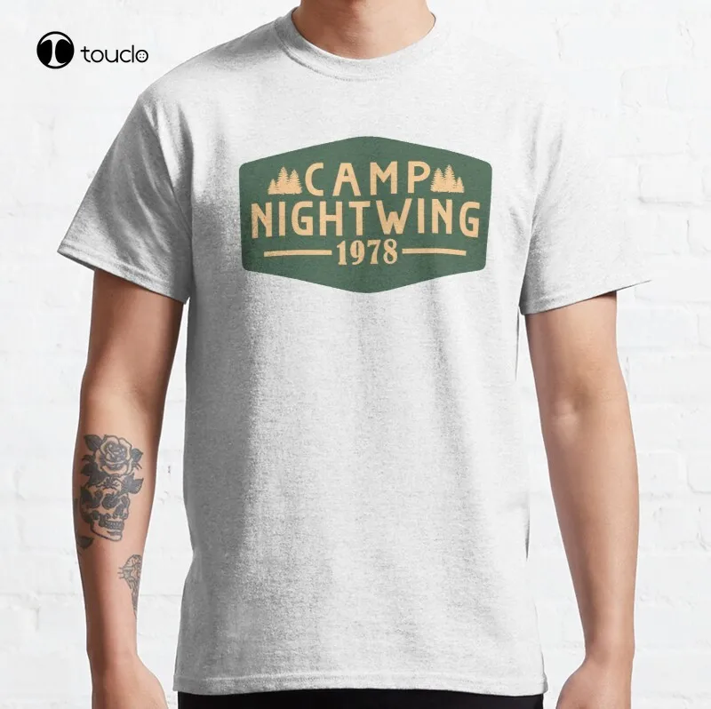 

Новинка 1978, Классическая хлопковая Футболка для ночного лагеря, женская футболка