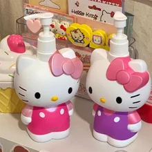 500ML Hello Kitty Squeeze Bottle Shower Gel Hand Sanitizer Dish Soap Liquid Cute Cartoon Anime Girl Heart High Capacity Bottled