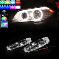 80mm 95mm 105mm 110mm rgb led guide angel eye halo ring ios android app bluetooth control for 2 5 3 0inch led headlight fog lamp