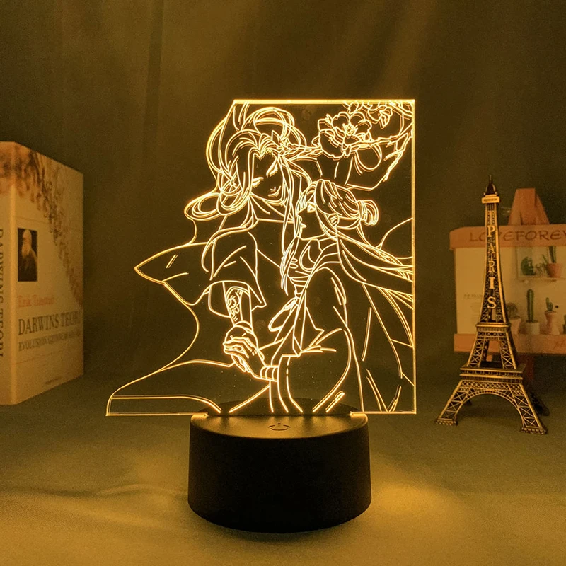 Tian Guan Ci Fu Anime Figure 3d Led Lamp For Bedroom Manga Action Night Lights Room Decor Birthday Gift For Kid's