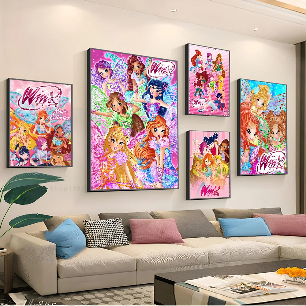 1 шт. аниме Винкс клуб Волшебная Коллекция плакат самоклеящаяся Искусство