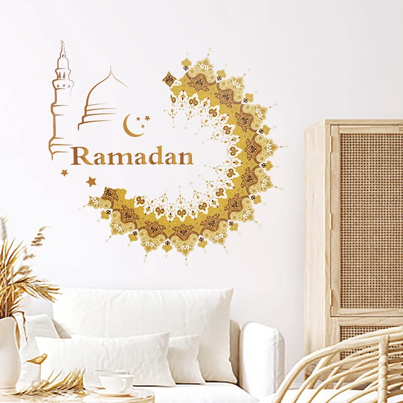 

Eid Mubarak Wall Stickers Moon Star Camel DIY Wall Decal Ramadan Kareem Decoration for Home Islamic Muslim Art Mural Eid Al Adha