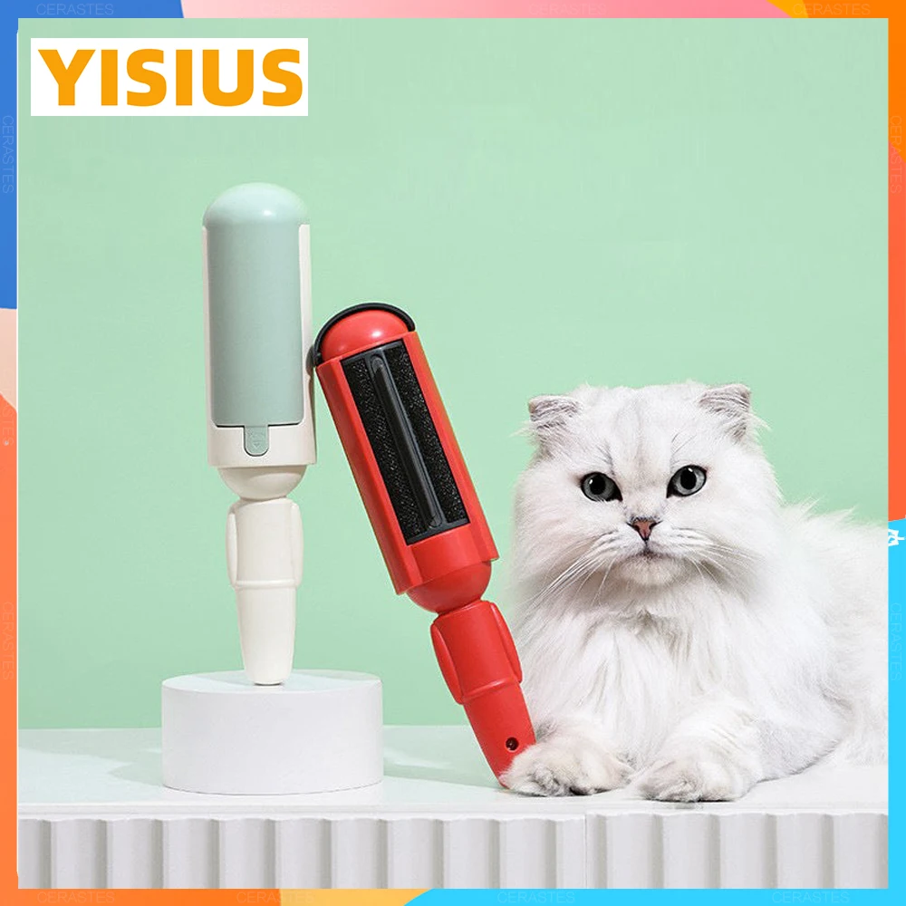 

YISIUS Pet Hair Remover Roller 2-Way Removing Dog Cat Hair From Self-cleaning Lint Fluff Dust Catcher Pet Hair Remover Cleaning