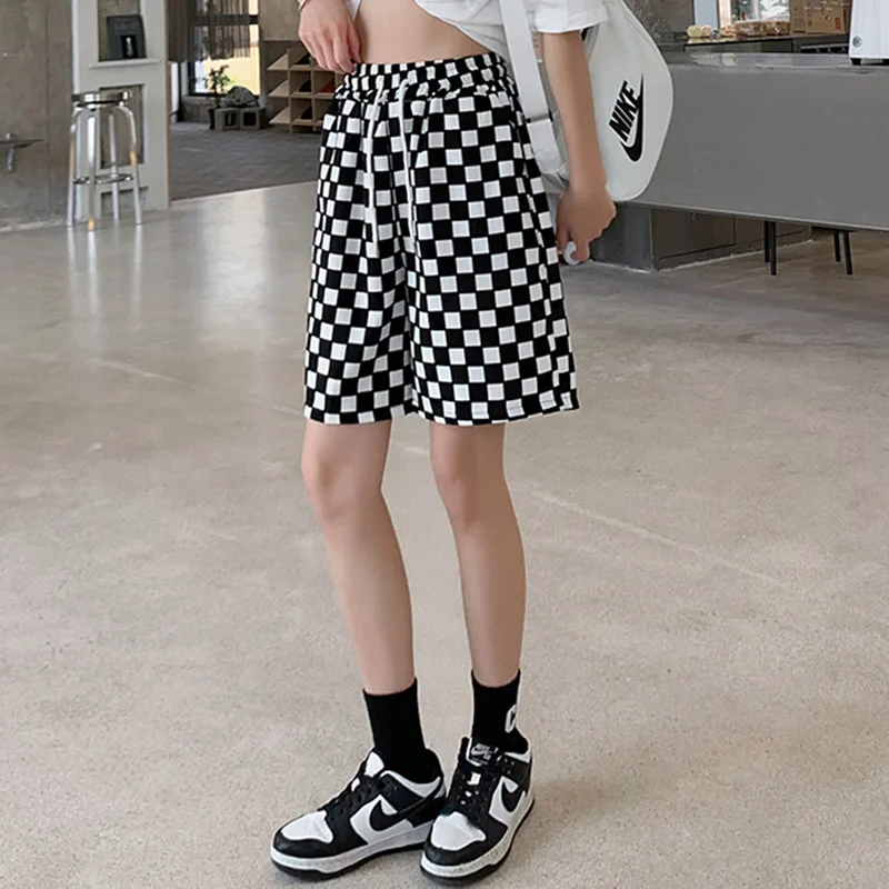 Женские Шорты С Высокой Талией Повседневные Хлопковые Спортивные Брюки Широкие