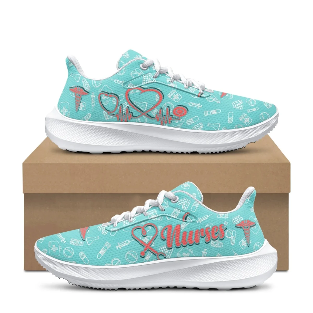 

Fashion EMT EMS Paramedics Nurse Pattern Women Men Tennis Shoes Resistant Shock Absorption Casual Sneakers Comfort Soft Footwear