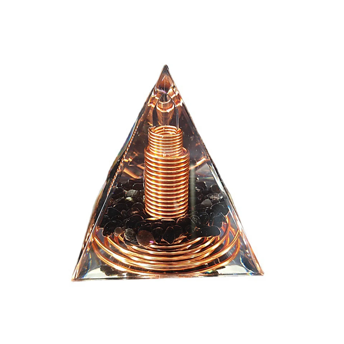 

6cm Crystal Gravel Spiral Pyramid Spiral Coil Pyramid Handmade Home Furnishing Crafts Spiral Copper Wire