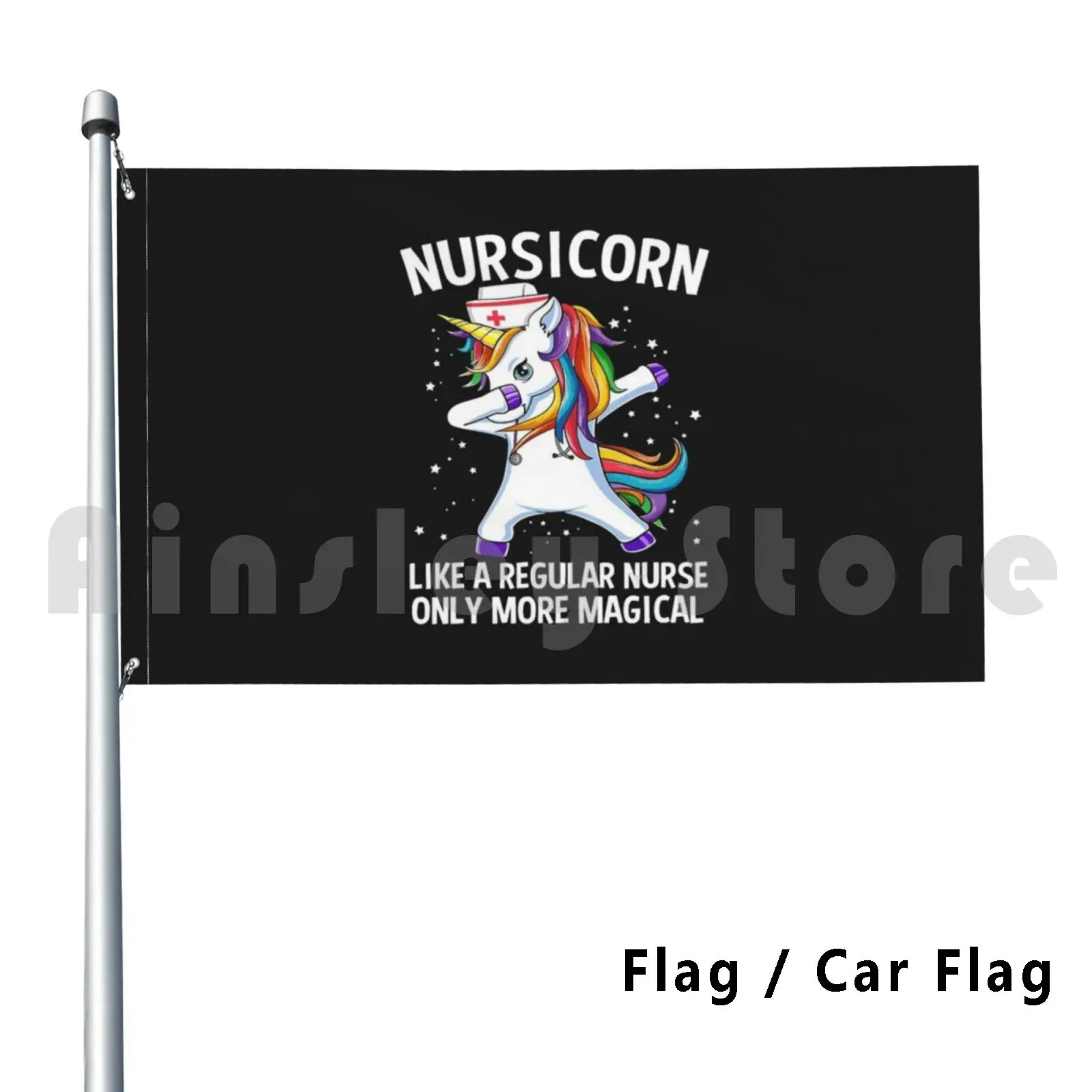 Забавный медсестринский флаг Dabbing в виде единорога с принтом автомобильного