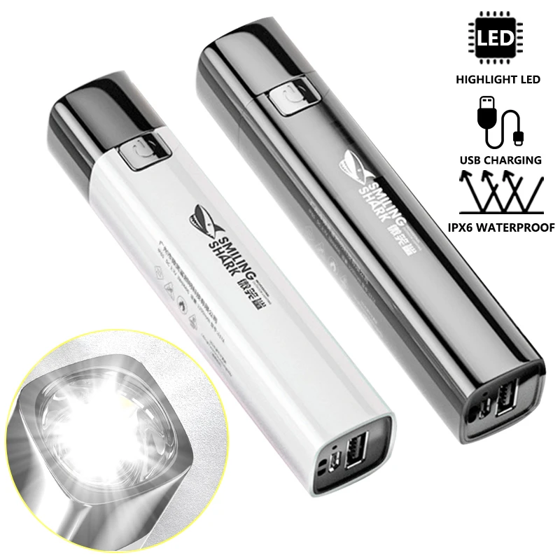 

1500M Portable Flashlight USB Rechargeable LED Torch Pocket Flashlight Waterproof With Output Power Bank Self Defense Camping