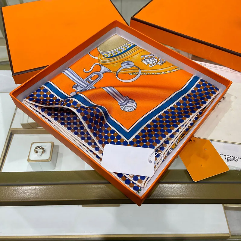 

Hijabs for Woman Scarf Women Luxury Her** Brand Designer Hijab 90cm Silk Twill Fashion Shawl Scarves for Ladies Free Shipping