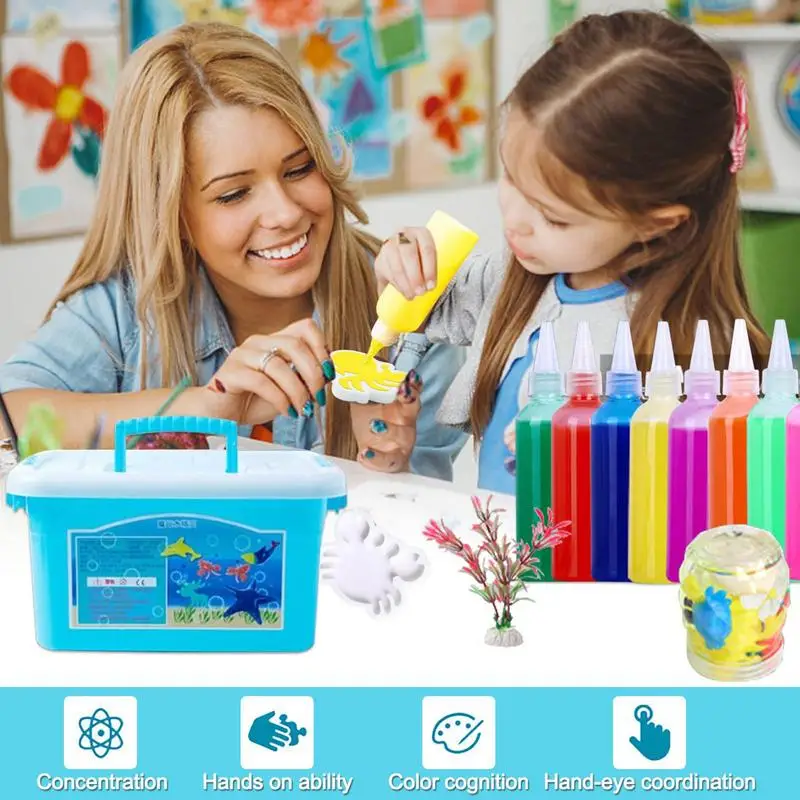 

3D Kids Handmade Fun Puzzle Mold Water Beads Elves Toy Magic Water Elf Beads For Animal Kit DIY Fun Puzzle 10 Shape Mold